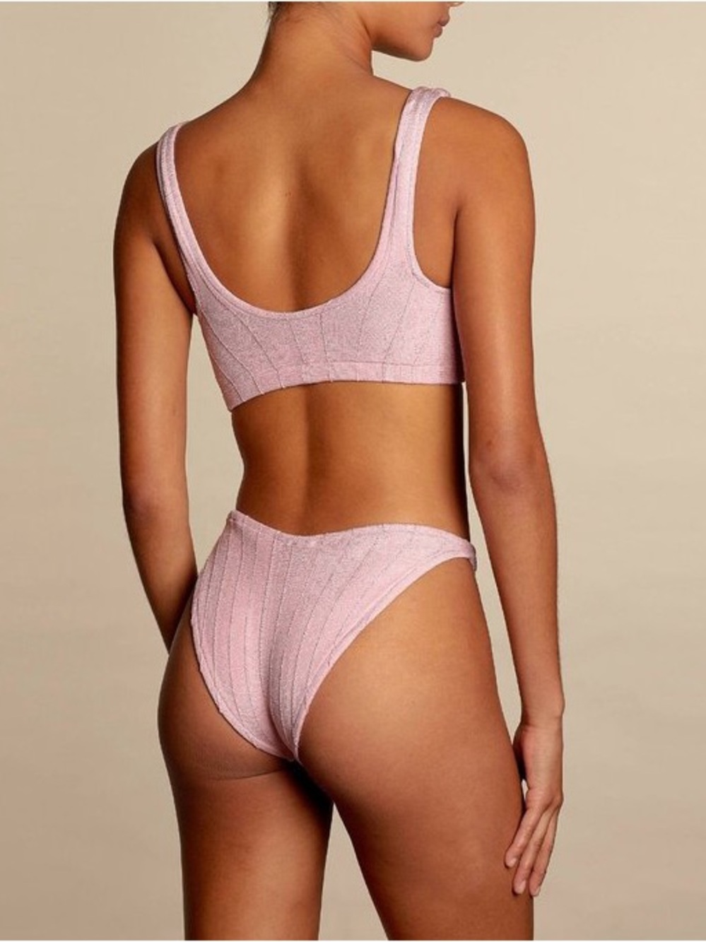 Hunza G Helena Nile Knit Bikini Set One Size Dusty Pink - Picture 2 of 9